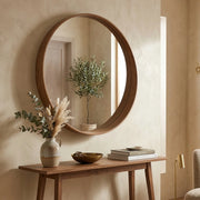 Telve, Specchio Forma Rotondo, 60x60h cm Marrone Noce