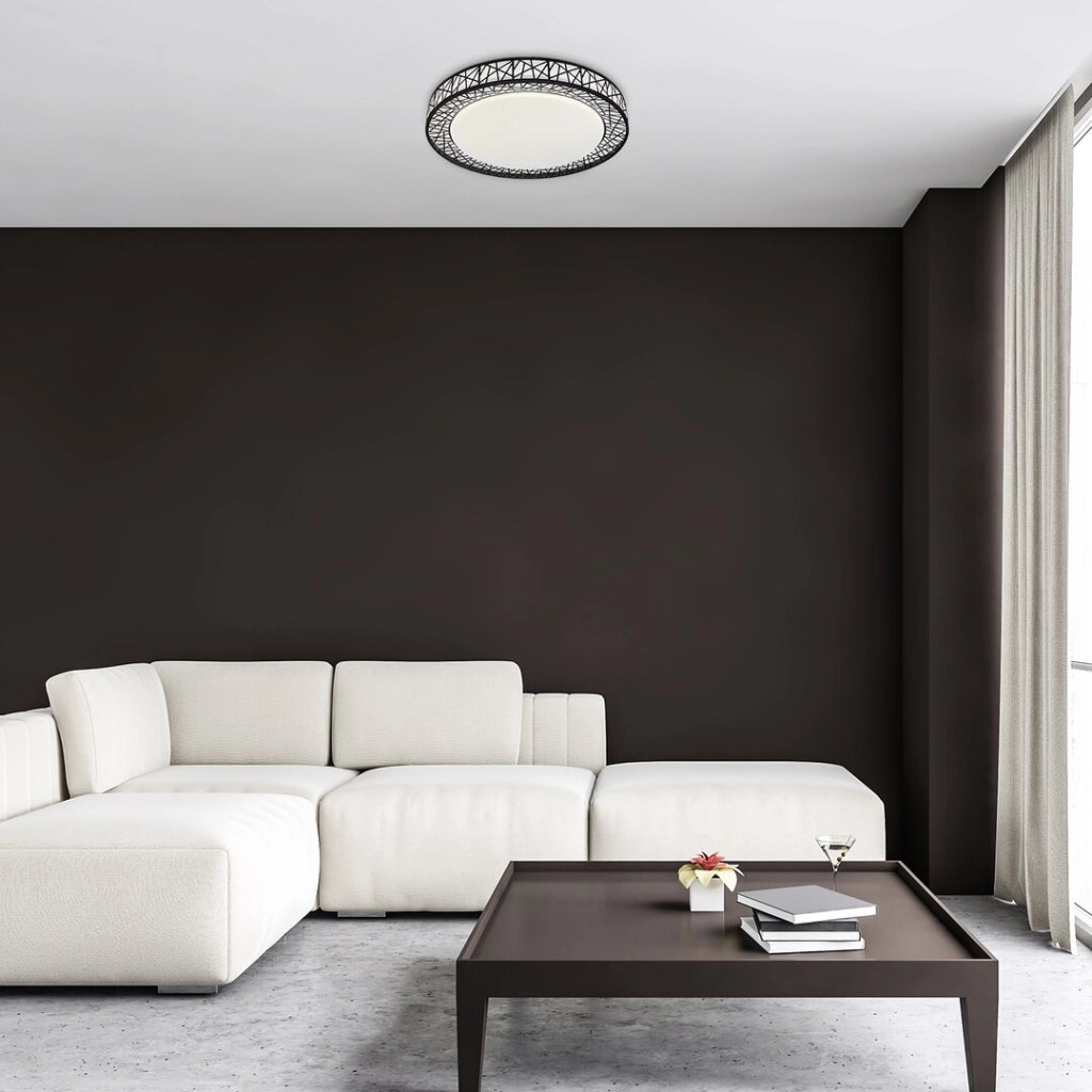 Plafoniera LED dimmerabile con telecomando 49cm 48W nera