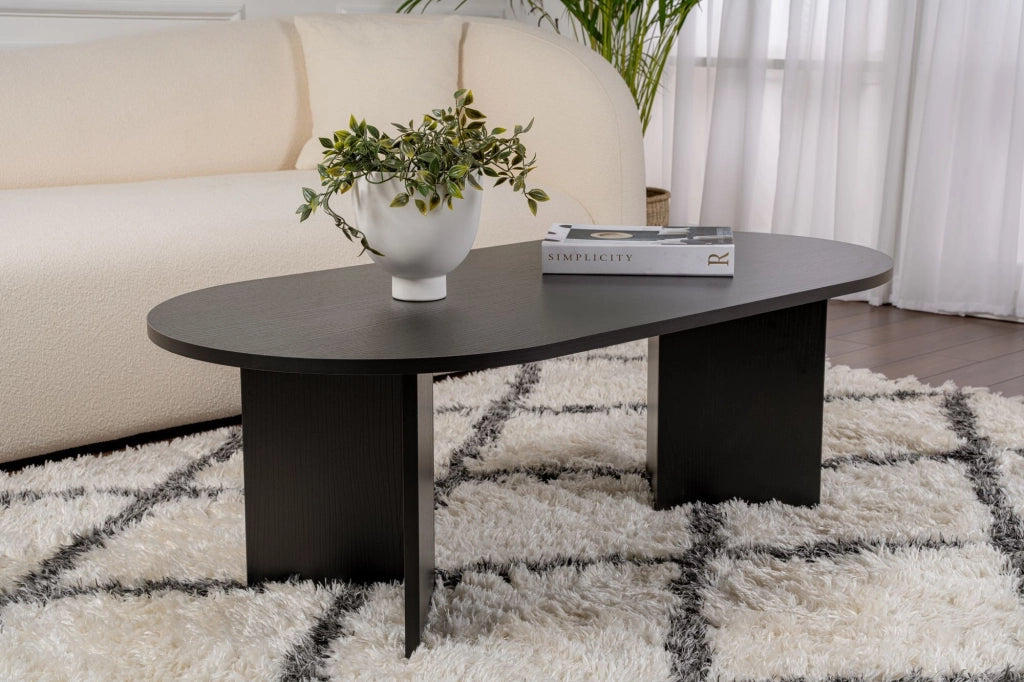 Tavolino da caffè in legno "Sand" - 60 x 119 x 40 cm - Legno nero