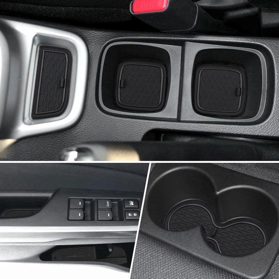 Antislipmatte compatibile con Vitara 2016-2023 2024, mattoncini antislip per porte interne, bicchieri, braccioli, tappeti in gomma, tappeto antislip per porte (nero)