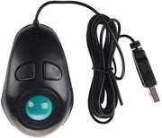 Trackball da polso con cavo USB, tastiera da viaggio per PC portatile, mouse da computer portatile - nero