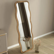 Bissone, Specchio Forma Rettangolare, 50x160h cm Marrone Rovere Scuro
