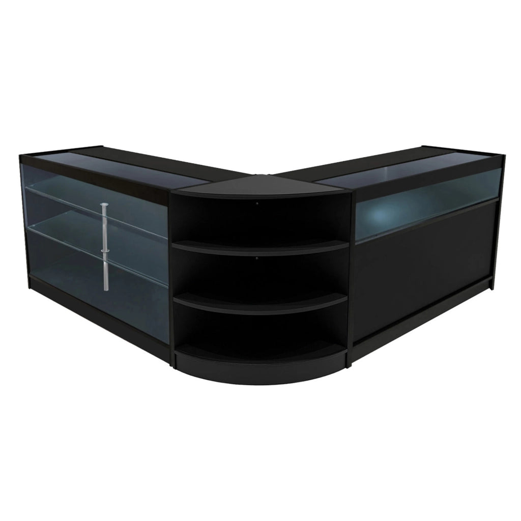 Set Banconi LED Nero Demeter K1500 B1500 LM60 Vetrina Negozio con Serratura
