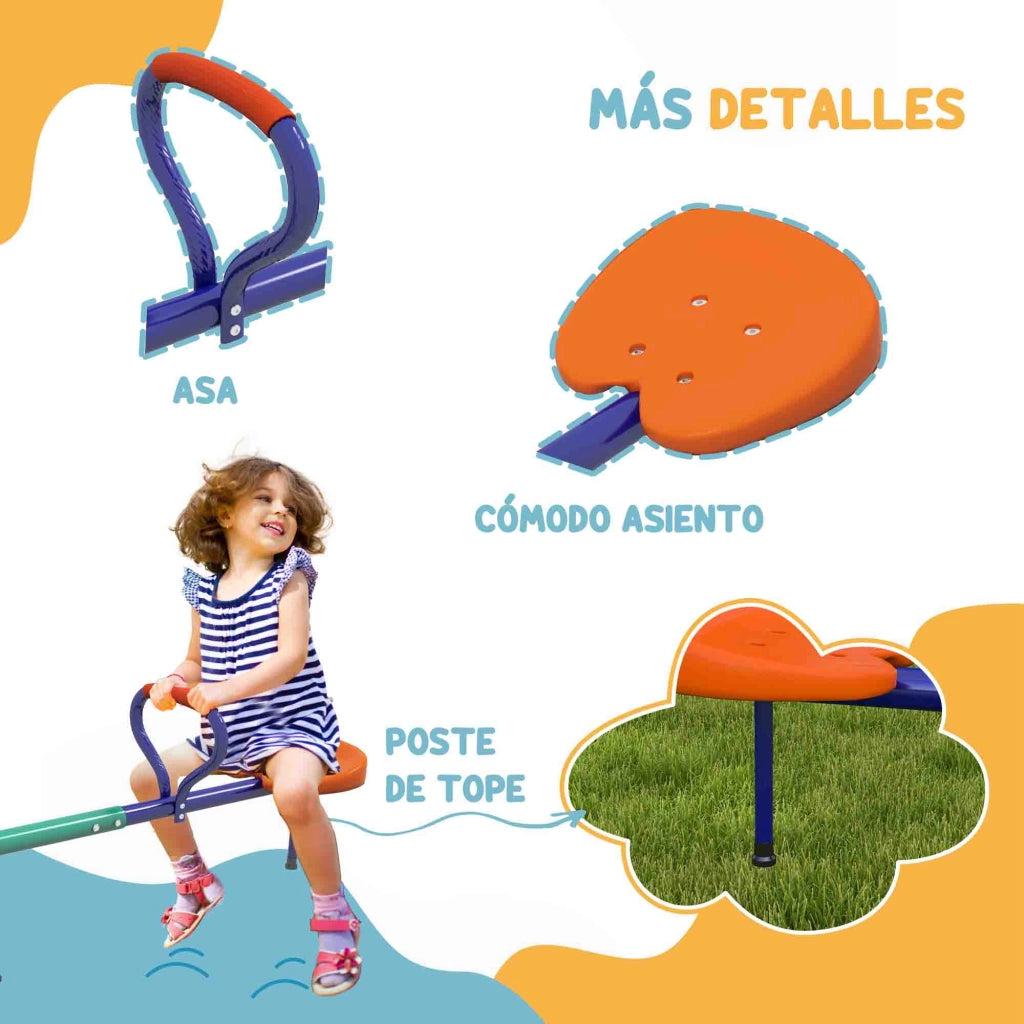 Dondolo per Bambini Regolabile con Base in Acciaio ¨C Minimal ¨C Multicolore