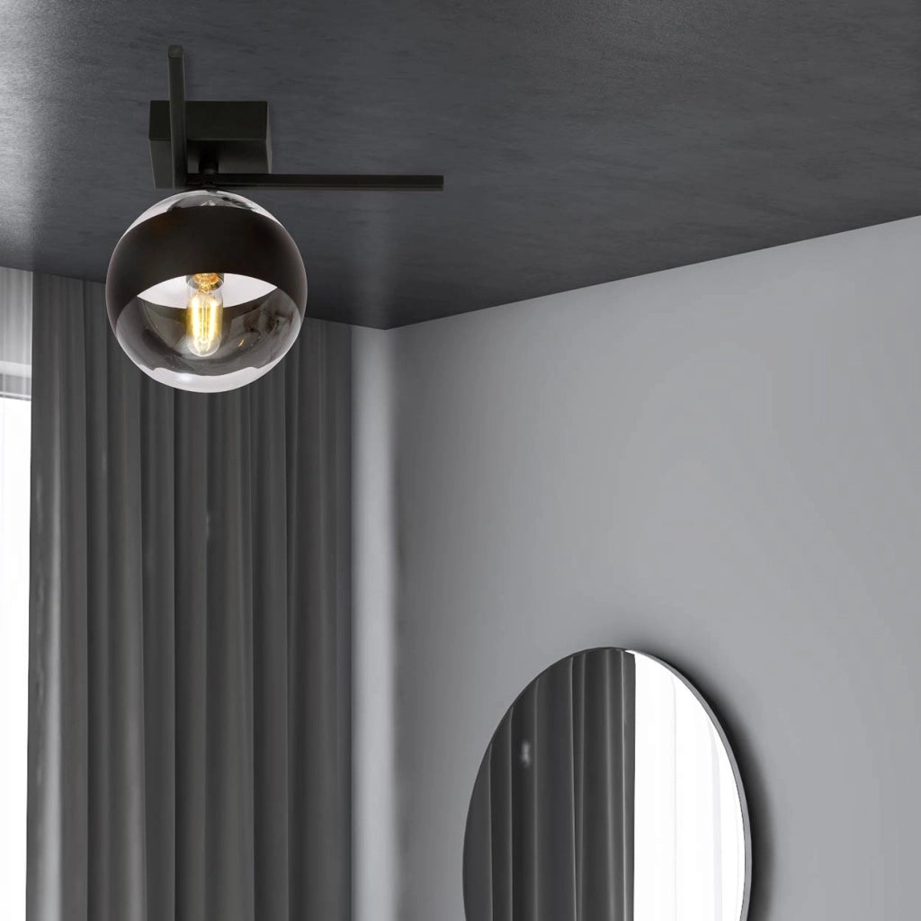 Plafoniera Emibig IMAGO nera trasparente 1xE14 21cm