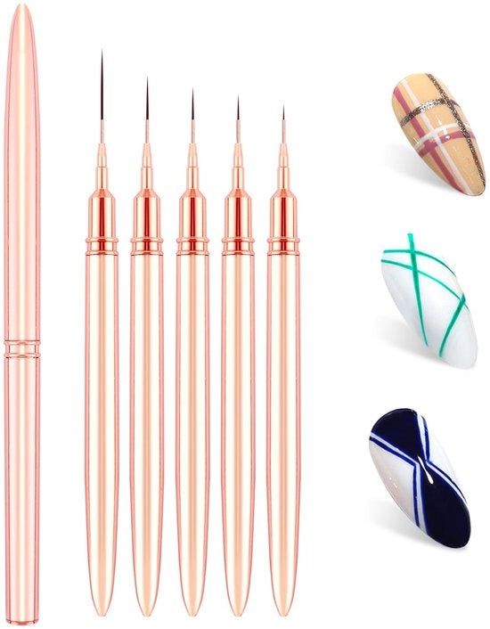 Set di pennelli per nail art - versatile e duraturo - set da 5 pezzi
