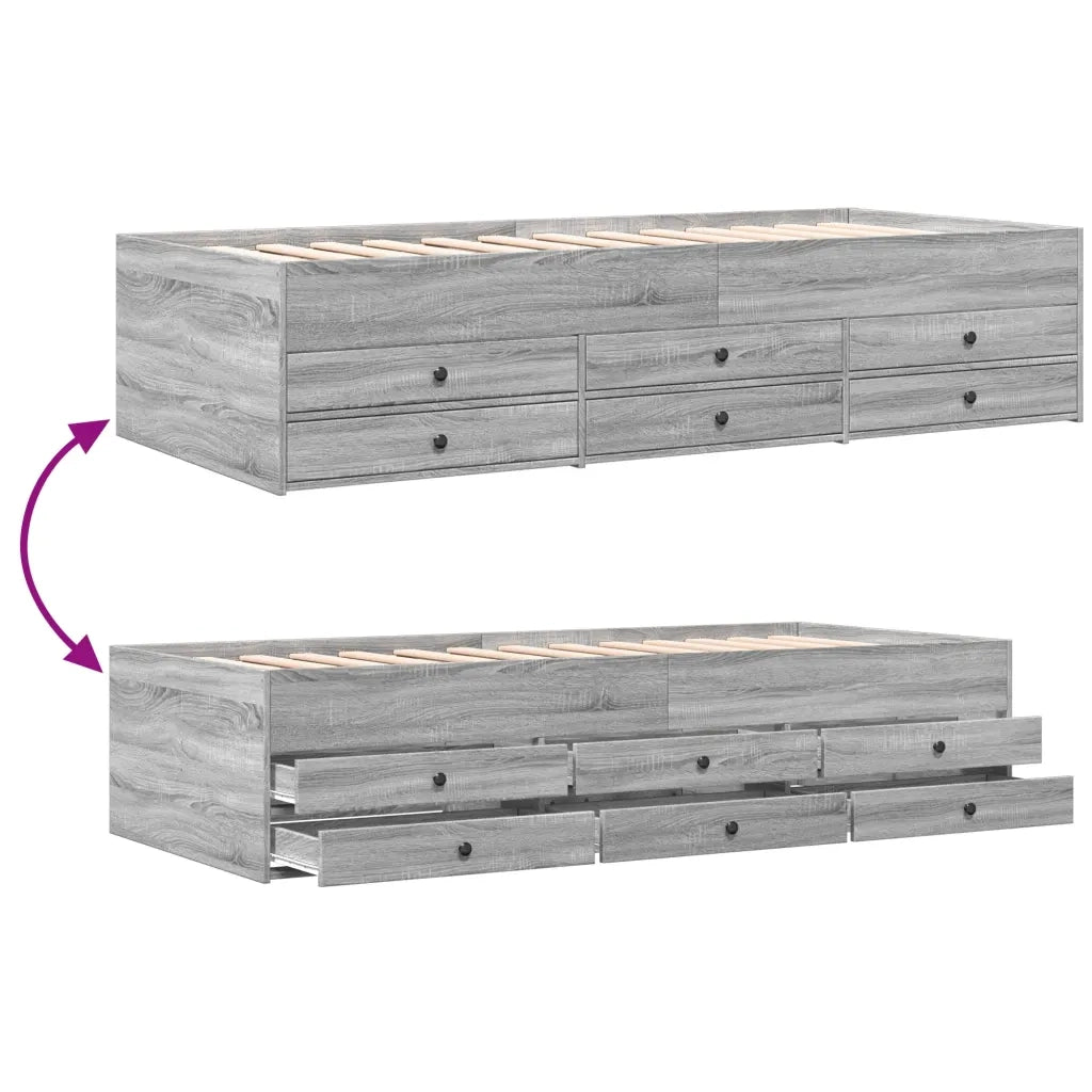 Divano Letto con Cassetti senza Materasso 75x190 cm
