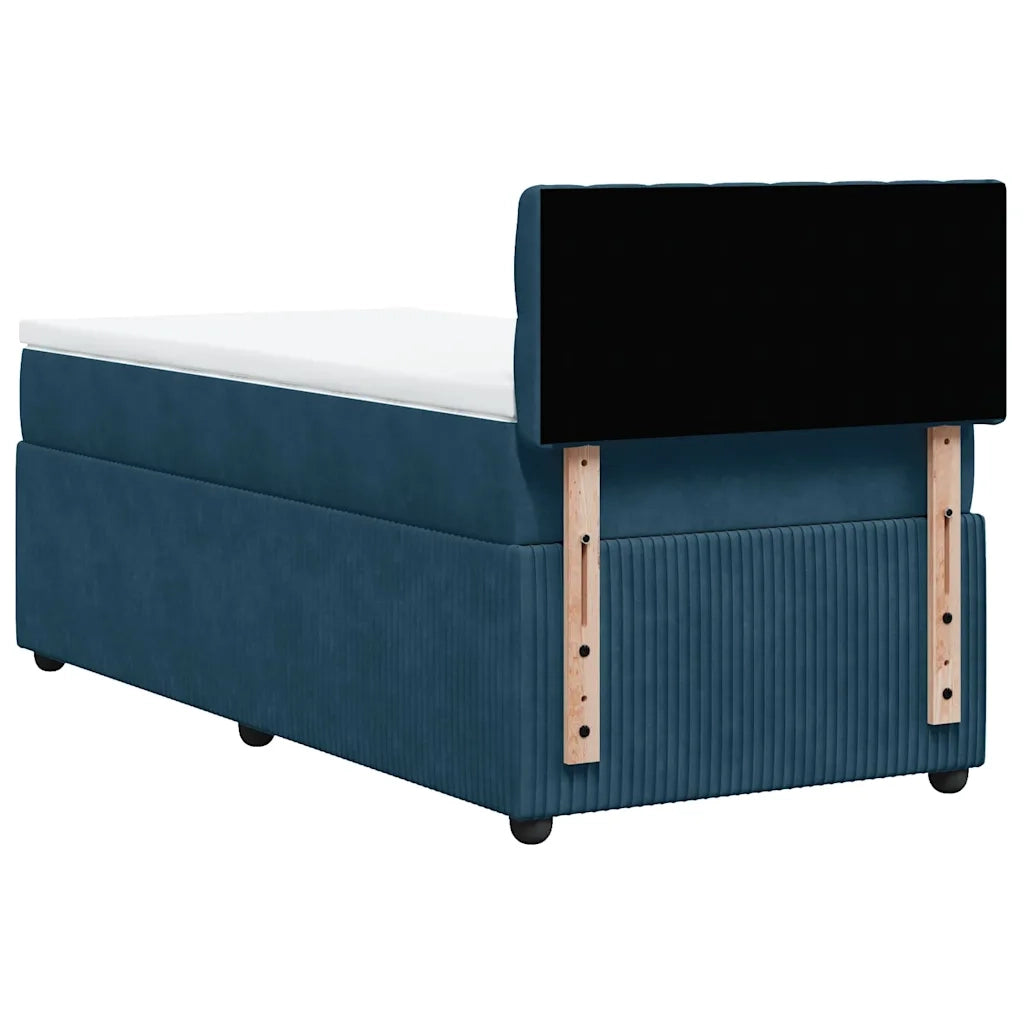 Giroletto a Molle con Materasso Blu 90x200 cm in Velluto 3287648