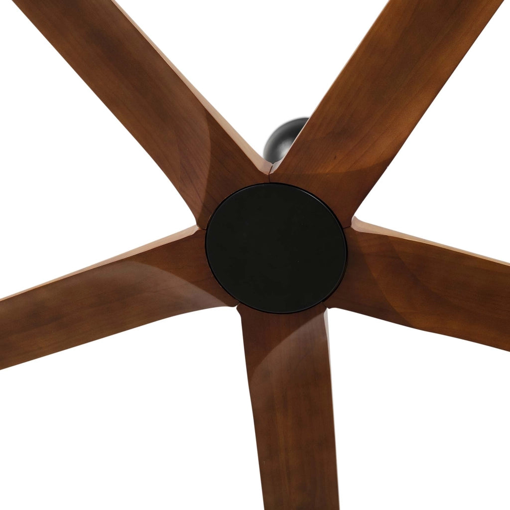 BIGWOOD 20 XL, Ventilatore senza Luce, Faro Barcelona Corpo: Nero, Colore Pale: Noce Scuro