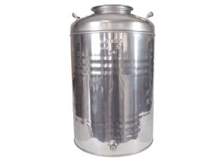 FUSTO INOX PER OLIO GRAFFATO LT.100  ø mm.460x720h.    MAFFEI