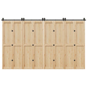 Kit di Binari per Porte Scorrevoli 366 cm Acciaio Nero 3295801
