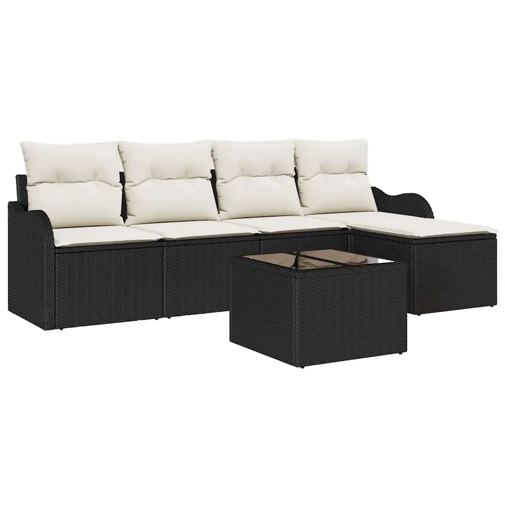 Set Divano da Giardino 6 pcs Marrone polyrattan