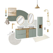 Mobile sottolavabo 50 cm 2 cassetti Line Reed Green 50 x 7 x 39 cm