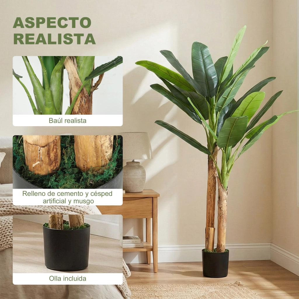 Albero di Banano Artificiale con Vaso ¨C Minimal ¨C Verde 150 cm