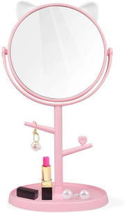 Specchio da trucco portatile - Alta definizione - Disegno rotante - Multifunzionale - Materiale PP resistentente alle abrasioni - Adatto per viaggi - Specchio da trucco
