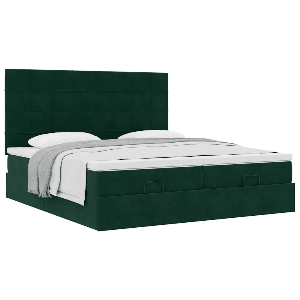 Struttura Letto Pouf con Materassi 180x200 cm Velluto 3313775