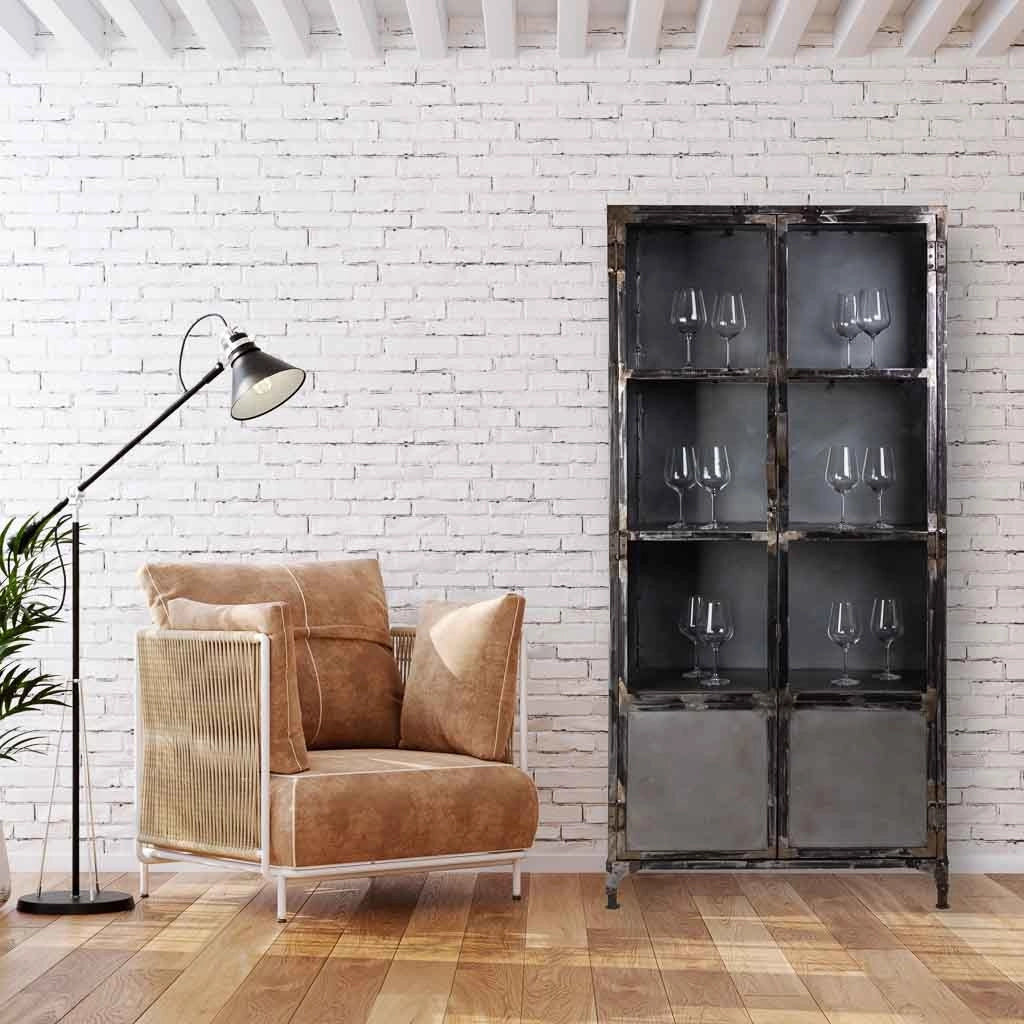 Vetrina in metallo nero 90x40x190h