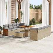 Set Divano da Giardino con cuscino 11 pcs Beige e Grigio Chiaro