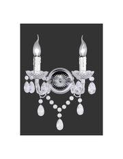 Applique Cromo 2 Luci Lster Con Pendenti Decorativi Trasparenti Trio Lighting