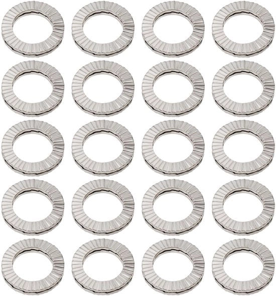 Slitte per filet 20 pezzi - Doppia fila di borchie - Diametro esterno 16,6 mm - Diametro interno 2,5 mm - M10 - Maggiore stabilità