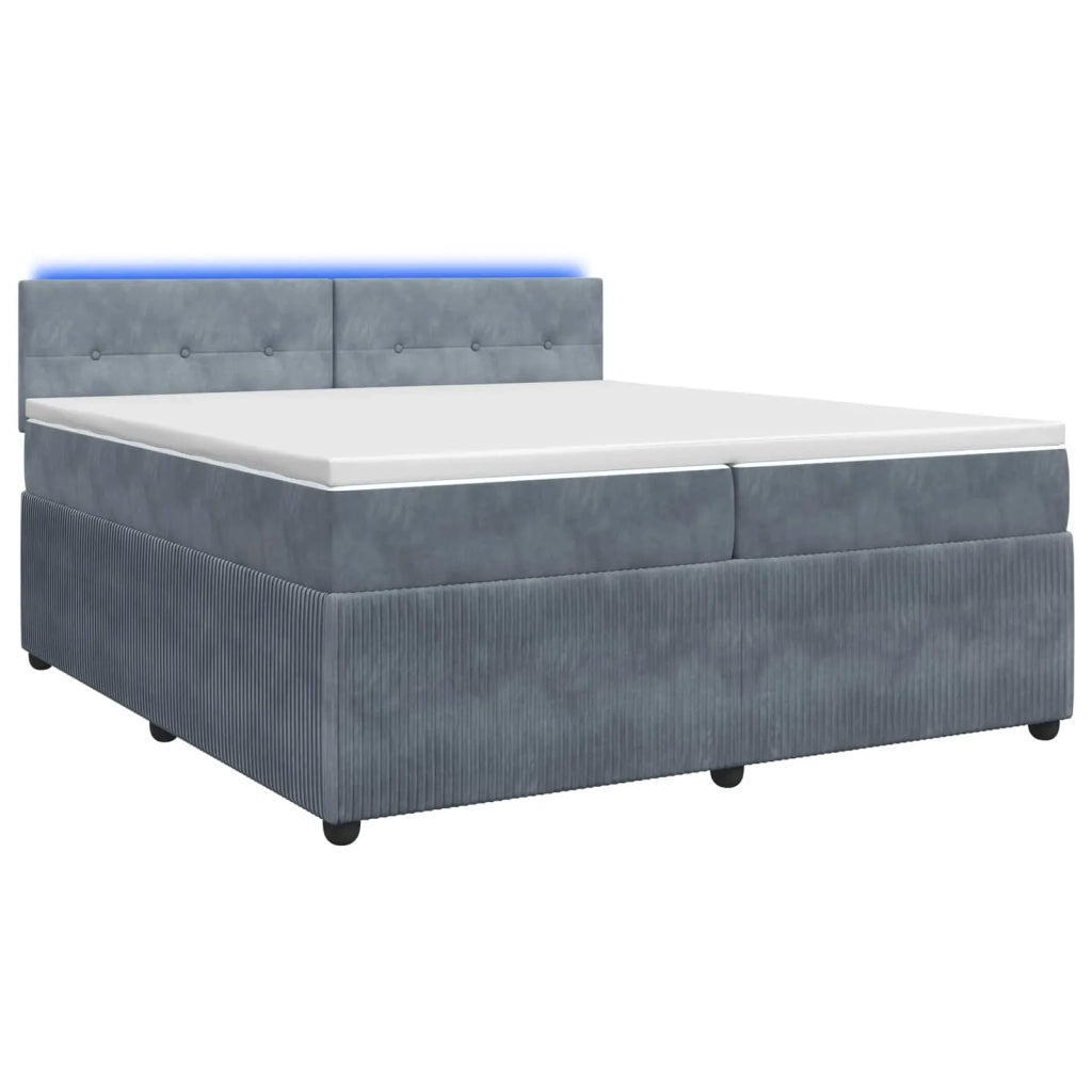 Letto box spring con materasso Grigio Scuro 200 x 200 cm 3453210
