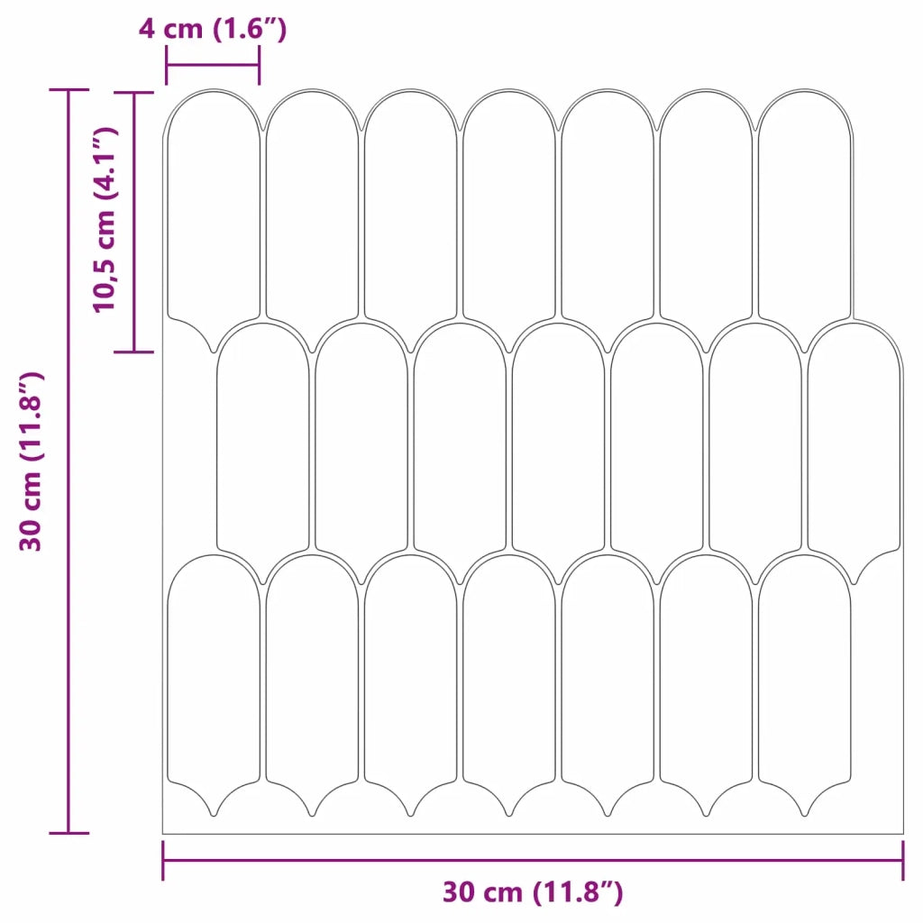 Piastrella Piuma 50 pcs Bianco e Grigio 30 x 30 cm 42046197