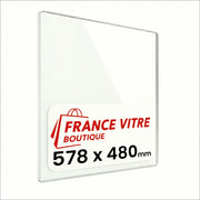 578 x 480 x 4 mm - Vetro per stufa a legna - vetro camino di ricambio - vetro per caminetto resistente al fuoco - France Vitre