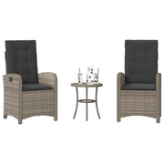 Set da Bistrò 3 pz con Cuscini Grigio in Polyrattan 365179