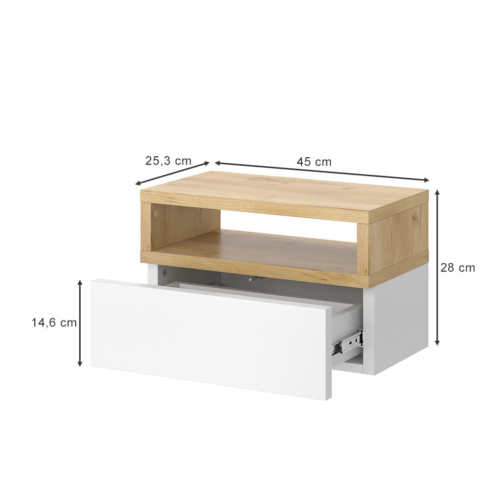 Vicco Comodino camera da letto Marrone 45 x 28 cm