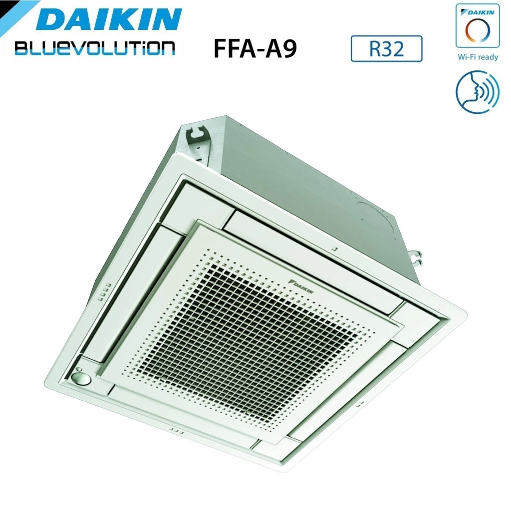 Climatizzatore Condizionatore Daikin Bluevolution Inverter Trial Split a Cassetta FFA-A 9+9+9 con 3MXM68N R-32 Wi-Fi Optional con Comando a Filo e Griglia Bianca 9000+9000+9000 - Garanzia Italiana