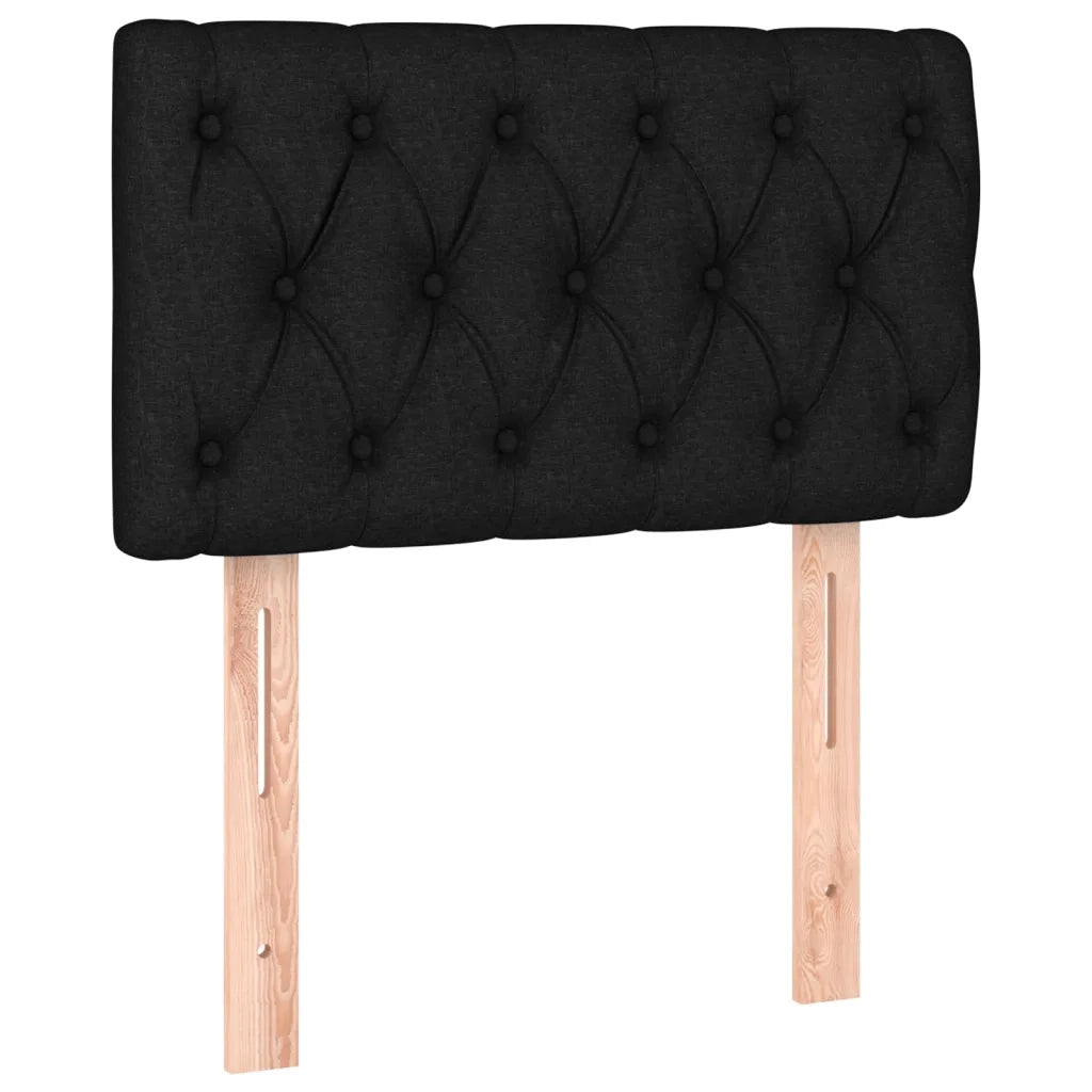 Letto a Molle con Materasso e LED Nero 80x200 cm in Tessuto