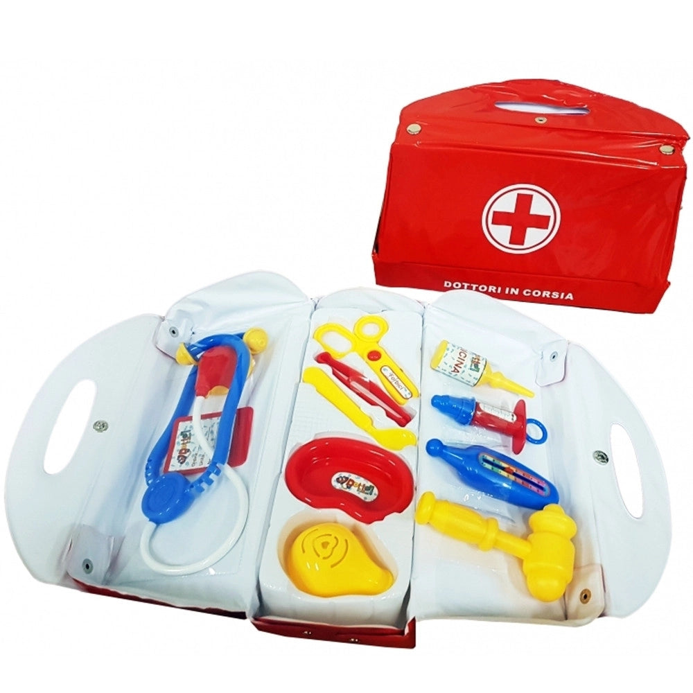 Trade Shop - Valigetta Dottori In Corsia Stetoscopio Forbice Siringa Martelletto Gioco Bambini -