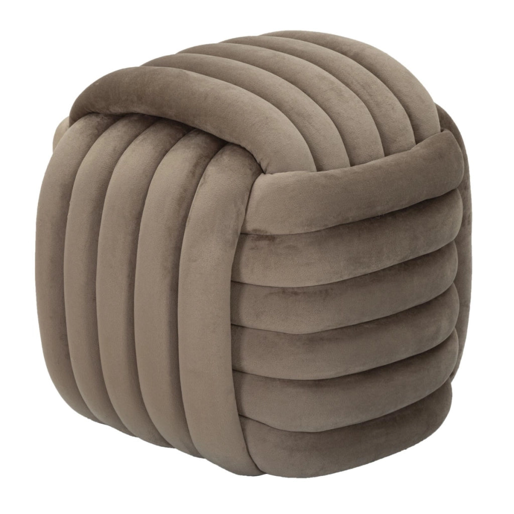 Pouf Gomitolo 4, Grigio, Cotone, 45x45x45 cm