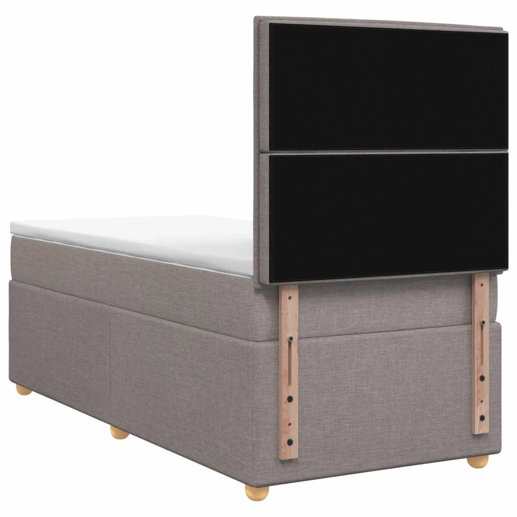 Letto box spring con materasso Tortora 80 x 200 cm Tessuto 3455228