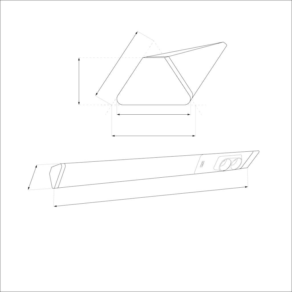 Lampada sottopensile 60cm bianca con prese 4000K LED 18W