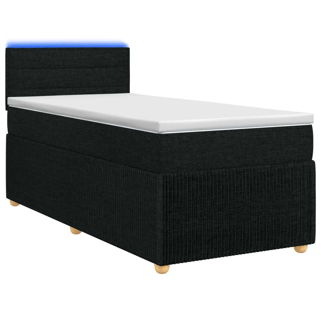 Letto box spring con materasso Nero 80 x 200 cm Tessuto 3452801