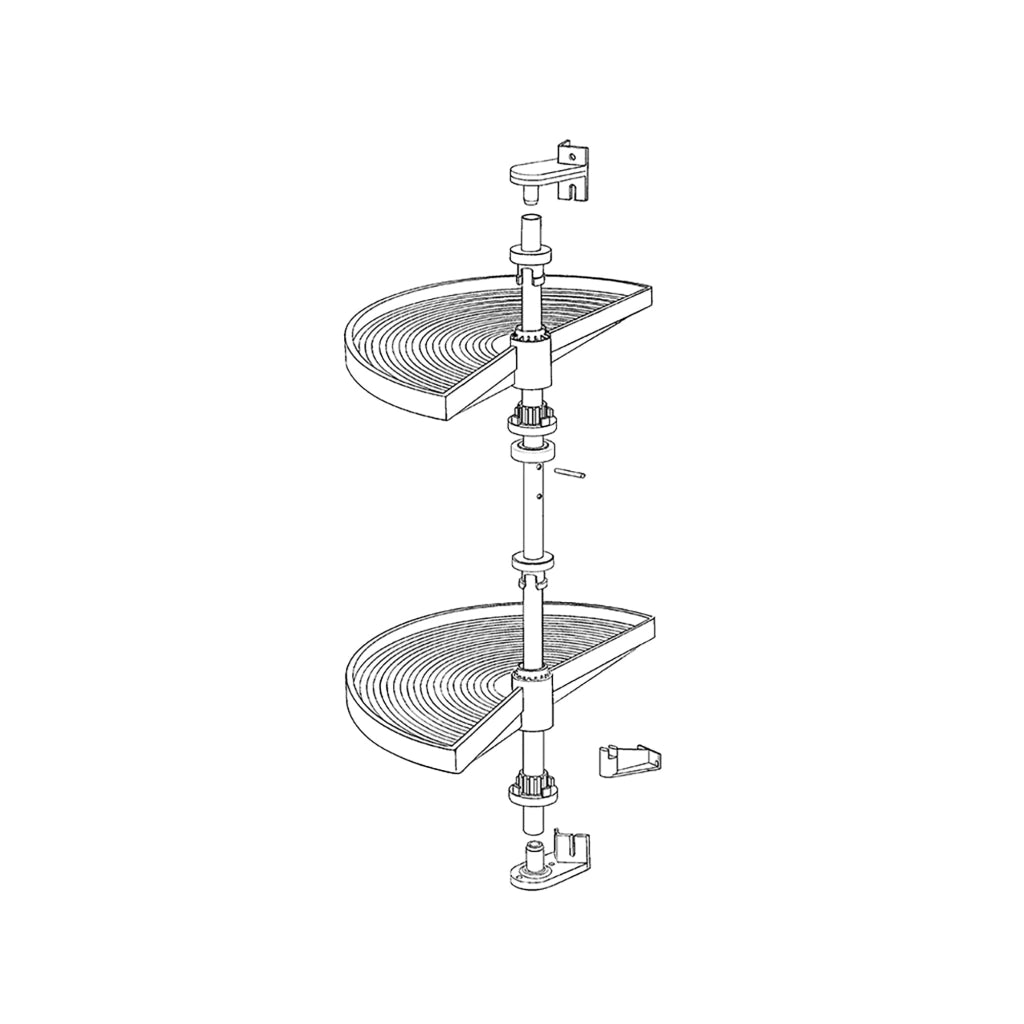 Cestello Girevole Ø65 cm per Mobile da Cucina 80 cm in Plastica Emuca Bianco