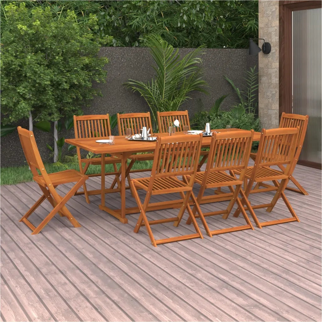 Set da Pranzo da Giardino 9 pz 220x90x75 cm Massello di Acacia 3086988