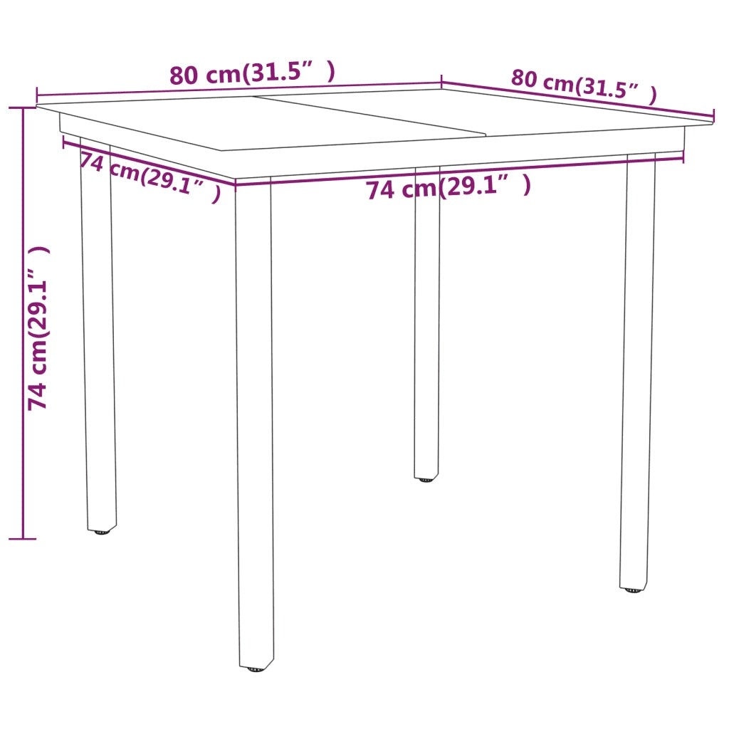 Set da Pranzo da Giardino 5 pz Nero 3099114