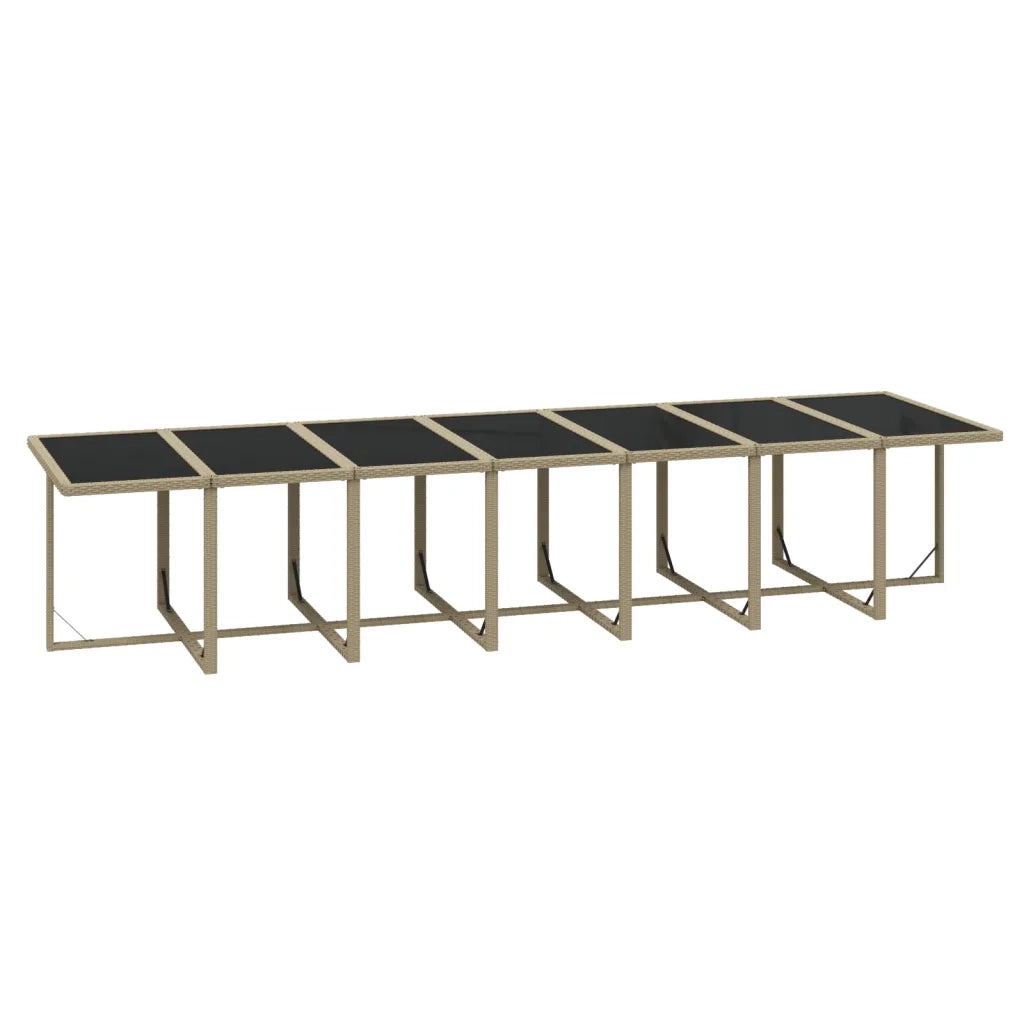 Set da Pranzo per Giardino 19pz con Cuscini in Polyrattan Beige 3095652
