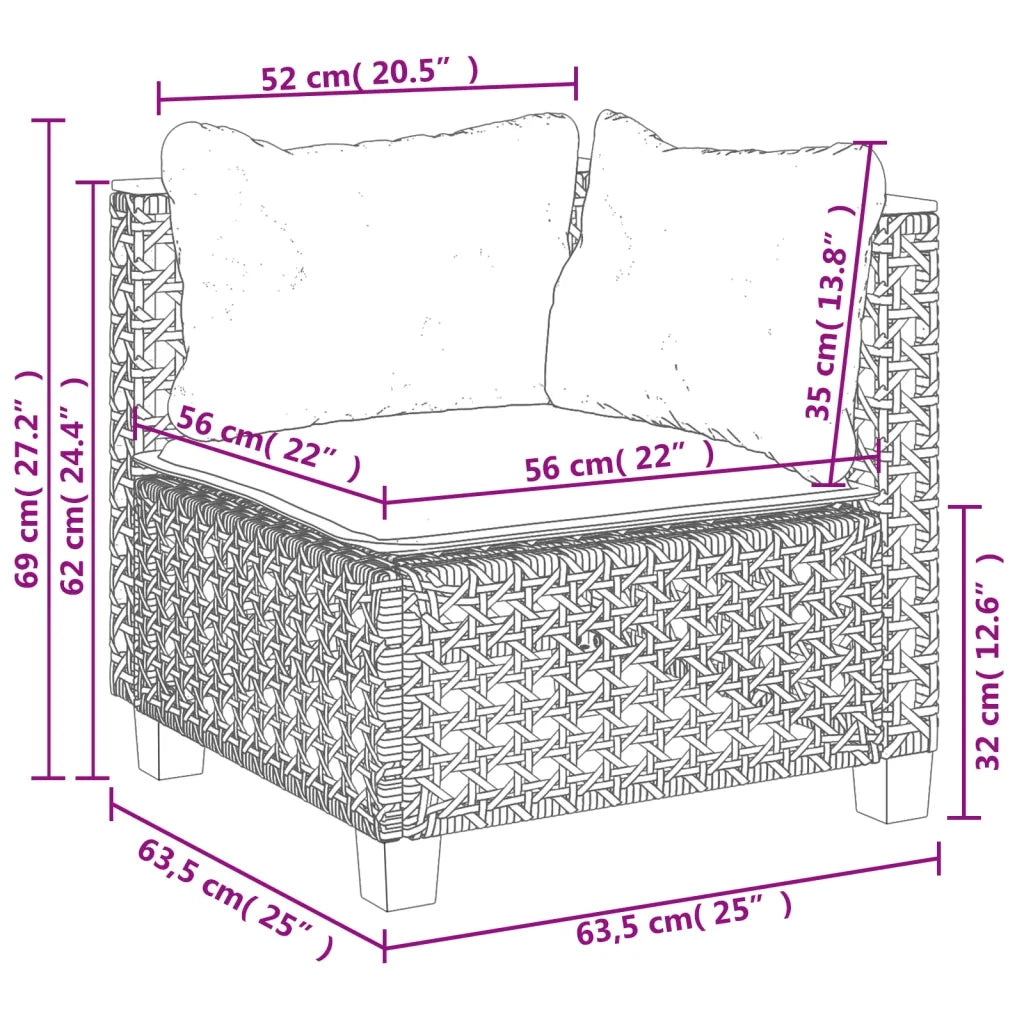 Set Divani da Giardino 5 pz con Cuscini in Polyrattan Nero 3261836