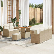 Set Divano da Giardino con cuscino 8 pcs Beige polyrattan 3362211
