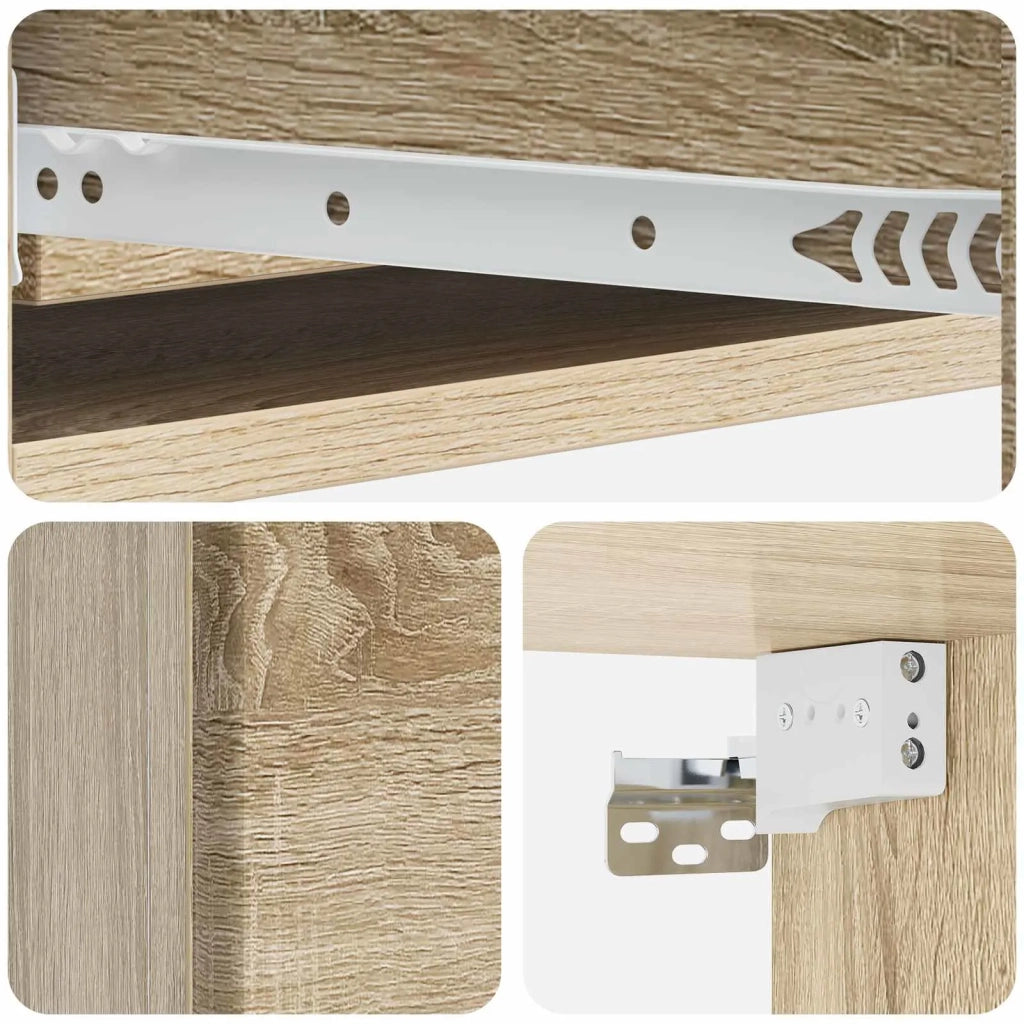 Tavolino da Parete Laterale Rovere Sonoma 87,5 x 34,5 x 17 cm 899177