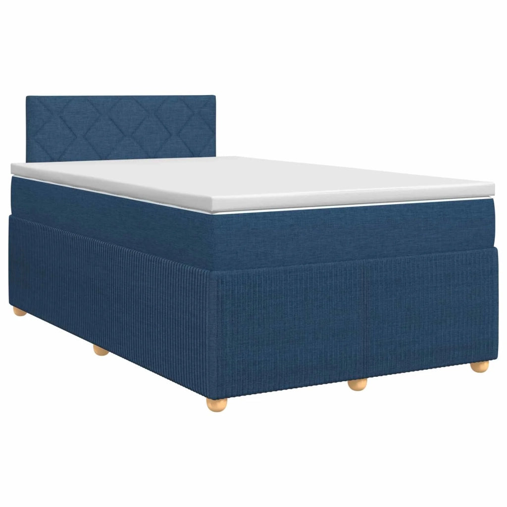 Letto box spring con materasso Blu 120 x 190 cm Tessuto 3451432