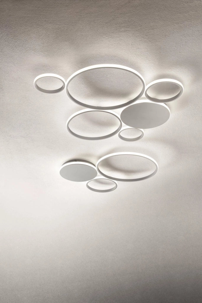 PLAFONIERA POIS SILVER 4000k 5957lm 68w DIMMERABILE L.84CM