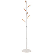 Perchero de metal y madera blanco 175h cm
