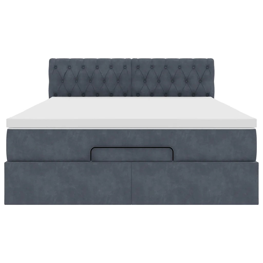 Struttura Letto Pouf con Materasso 140x200 cm in Velluto 3311850