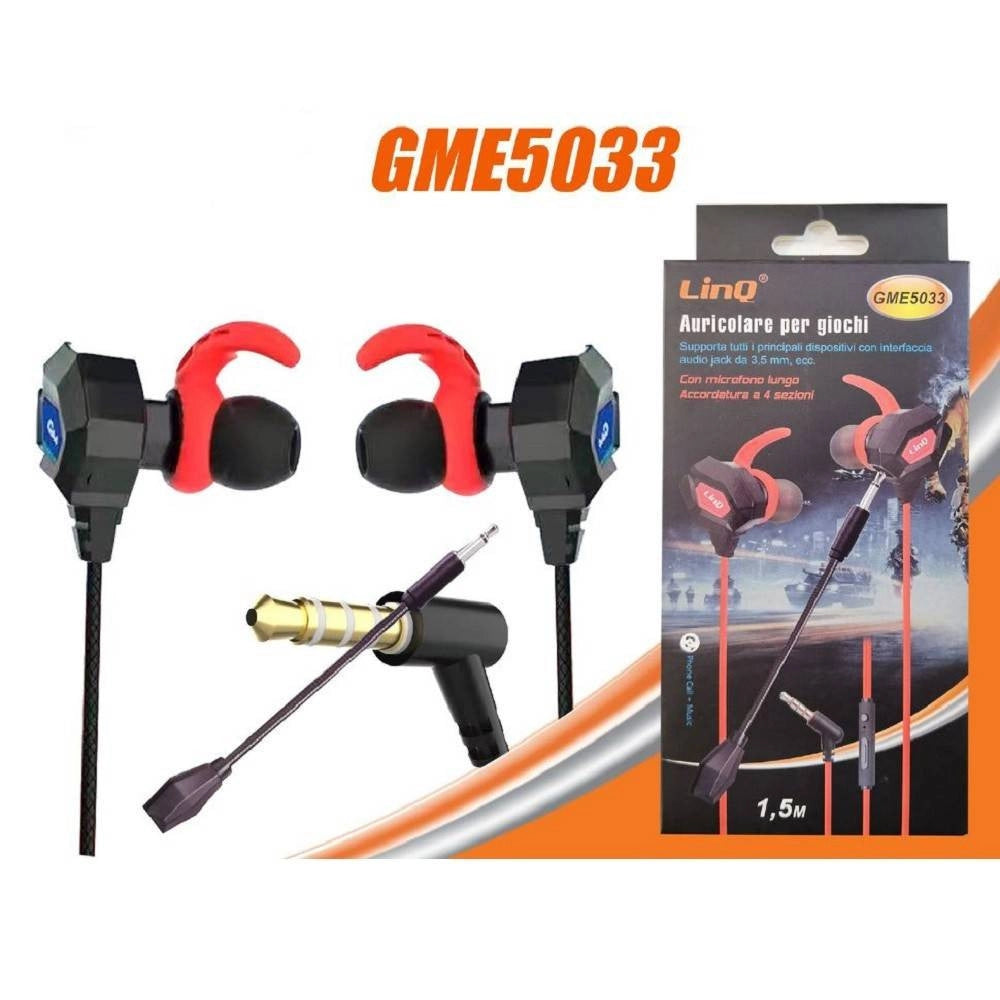 Trade Shop - Auricolari Cuffie Gaming Jack 3,5mm Console Pc Per Giochi Con Microfono Gme5033 -
