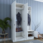 Grue, Mobile da Ingresso 5 Ripiani, 120x37x183h cm Bianco