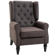 Poltrona Relax con Braccioli e Cuscini ¨C Zephmum ¨C Marrone, Tessuto, Legno